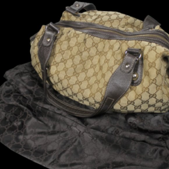 GUCCI Womens Sukey Handbag Bag Tote Purse Guccissima Logo Italy Monogram Vintage - Picture 13 of 14